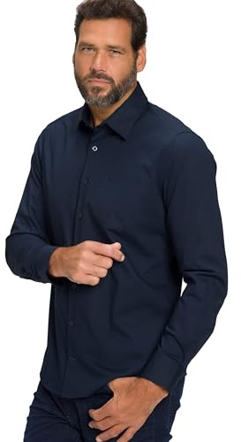 JP 1880 FLEXNAMIC®, Camicia da Uomo Taglie Forti, Taglia Grande, L-8XL JP1880, con Colletto Kent, Modern Basic Fit, Fino a 7 XL 808727, Blu Navy, L