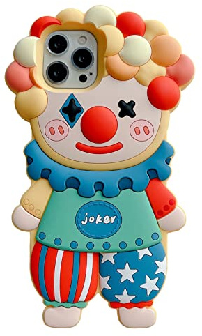 YAKVOOK for iPhone 13 Pro Case, Kawaii Clown Silicone 3D Shockproof Protective Case