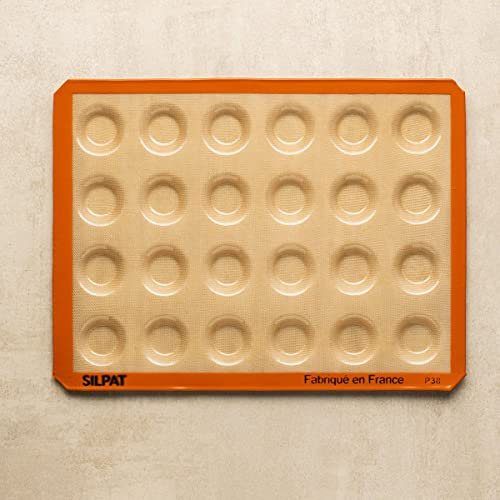 Silpat Moule 24 Mini Tartelettes – Patisserie, Tarte, Quiche, Dessert - Cuisson Maîtrisée, Démoulage Facile – Moule Silicone Antiadhésif Réutilisable – Qualité Professionnelle, Polyvalent