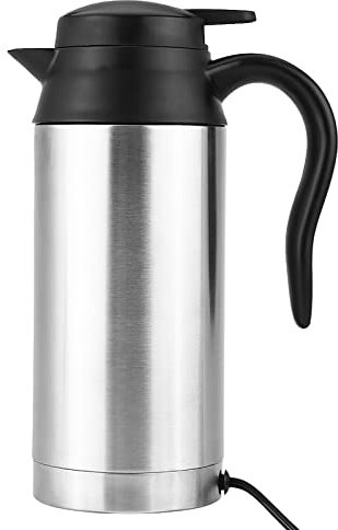 Hervidor de agua para coche, taza de acero inoxidable de 750 ml y 12 V, termo eléctrico de viaje