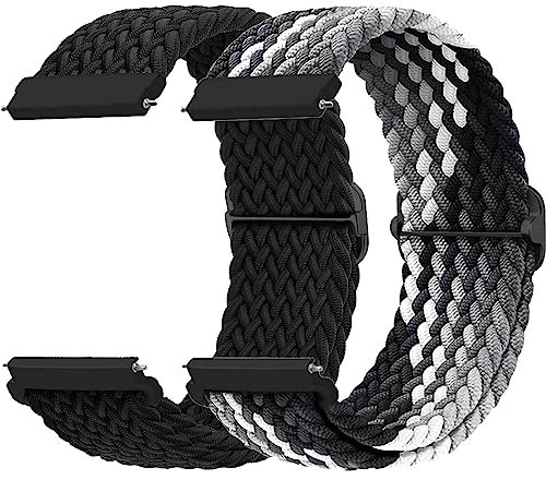 22mm Armband für Samsung Galaxy Watch 3 45mm/Galaxywatch 46mm/Gear S3 Frontier/Classic,2ST Geflochten Nylon Uhrenarmband für Garmin vivoactive 4/Venu 2,für HUAWEI Watch GT/GT2/GT2e/GT3/4/GT4 Pro 46mm