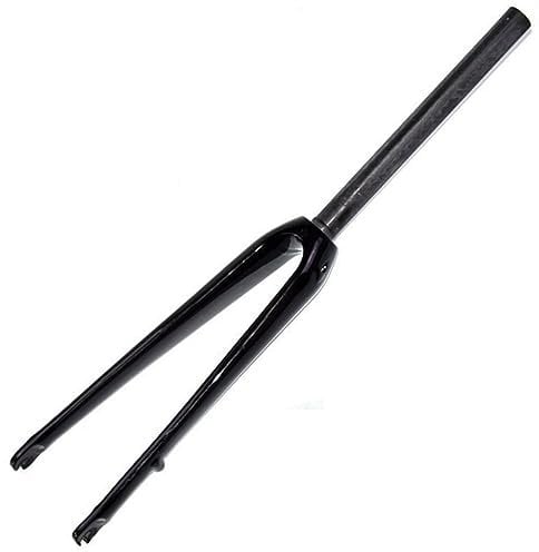Samnuerly 700C Rigid Forks Road Bike Carbon Fiber Front Fork Disc Brake QR 9X100mm 1-1/8'' Straight Tube Ultralight Bicycle Fork 409g (Color : Black-Matte, Size : 700c) (Blackglossy 700c)
