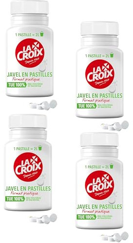Javel en pastilles Croix - Boîte de 40 / 130g, nettoyant multi-usages - lot de 4 - Vendu Par Lot