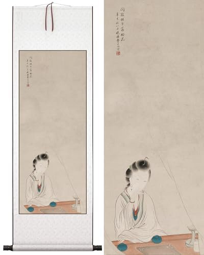 Orientalische Kunst Wand hängende Malerei, klassische asiatische Wanddekoration Malerei, Seidenrollenmalerei, shinvtu, symbolisiert alte chinesische Malerei