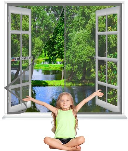 Fliegengitter Tür Magnetisch 300x280cm Grau Polyester Lamellenvorhang-mit Klettband Klettverschluss Klemmleiste Fliegenvorhang -Kinderleichte Klebemontage