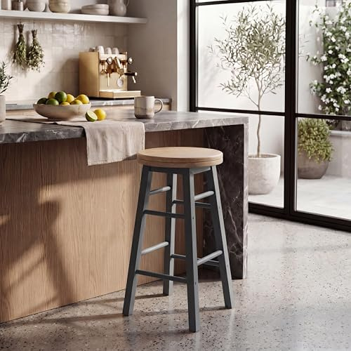 Chef Vida Revolving Breakfast Bar Stool Wooden Kitchen