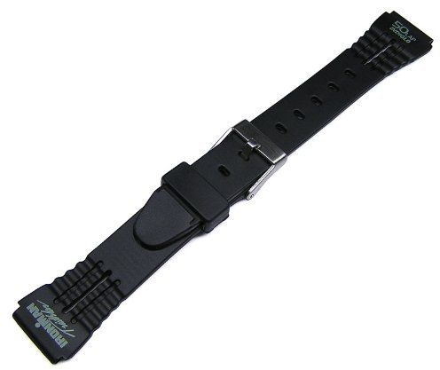 15 mm Timex schwarzes Uhrenarmband für Damen im Vintage-Stil 50 LAP Ironman Triathlon Indiglo 82241, TX782241