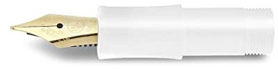 Kaweco CLASSIC SPORT Front Part White with Gold-Plated Steel Nib I Premium Fountain Pen Replacement Nib I Exclusive Fountain Pen Stainless Steel Nib Insert I Nib: F (Fine)
