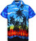 V.H.O. Funky Hawaii-Hemd, Herren, Kurzarm, Beach, Blau, 3XL