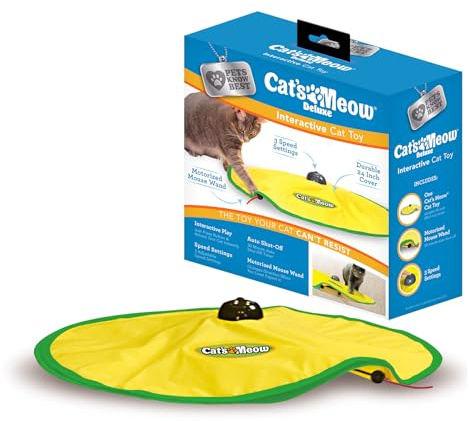 CATS MEOW Allstar Innovations Motorized Wand Cat Toy, Automatic 30 Minute Shut Off, 3 Speed Settings, The Toy Your Cat Can't Resist