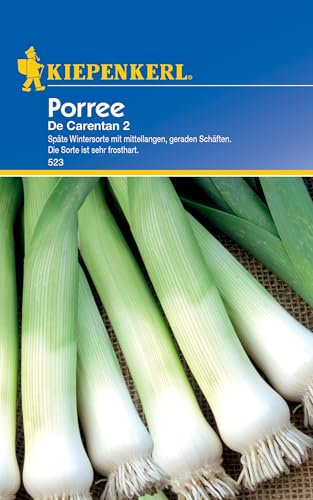 Kiepenkerl Porreesamen De Carentan 2 523 - Späte Wintersorte mit mittellangen, geraden Schäften - Inhalt für 150 Pflanzen - Samen Gemüse - Gemüsesamen