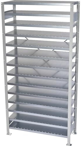 Stemo | Steckregal für Regalkästen | HxB 2100 x 1000 MM | Grundregal | Tiefe 400 MM | ohne Kästen | Böden 14 STK