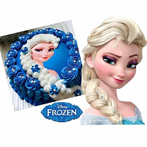 Edible Frozen ELSA FACE Head & Shoulders Uncut Icing Image for Braided Hair Cakes