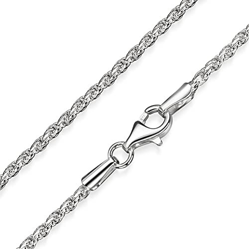 MATERIA 2mm Kordelkette Silber 925 gewalzt - Damen Halskette Silber 8,8g in 40 45 50 60 70 cm mit Schmuckbox #K42, Länge Halskette:70 cm
