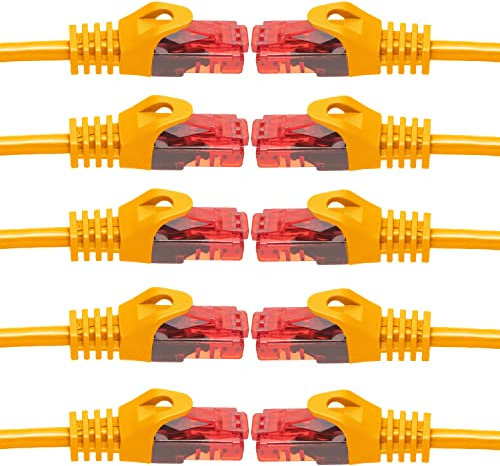 BIGtec 10 Stück – 10m LAN Kabel Netzwerkkabel Patchkabel Ethernet 2 x RJ45 Stecker High Speed orange kompatibel zu Cat.5 Cat.6 Cat.7 Cat.8 Switch Router Modem Patchpanel Access Point Patchfeld