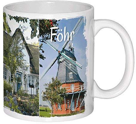 City-Concept Kaffeetasse Föhr - Foto Kaffeetasse mit Inselmotiv - Kaffeebecher für Föhr-Fans - Föhr Souvenir als Andenken - Teetasse mit 325ml für echte Nordseeler - Moin