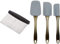 AmazonBasics - Espátulas de silicona - Set de 3 piezas + Rasqueta cortadora, de acero inoxidable, multiusos