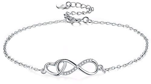 F.ZENI Damen Armband 925 Sterling Silber Unendlichkeit Armband Funkeln Kubisches Zirkonia Liebe für Immer Armbänder für Frauen Mädchen Schmuck Geschenk mit Geschenkbox