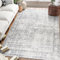 ReaLife Maschinenwaschbar Teppich - Wohnzimmer Schlafzimmer Badezimmer Küche Flur Büro - rutschfest Kurzflor Premium-Fleckenbeständig - Boho Landhaus Vintage - Noor - Silber Elfenbein - 150 x 210