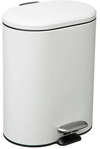 5five - Papelera metálica de Cierre Suave siliflex 6l Blanca