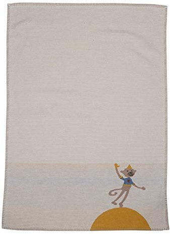 David Fussenegger Babydecke Lena mit Stick 'AFFE' 75 x 100 cm Nordsee - Blau