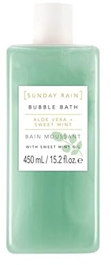 Sunday Rain Aloe Vera & Mint Bubble Bath, Rich & Foaming, Vegan & Cruelty-Free, 450ml