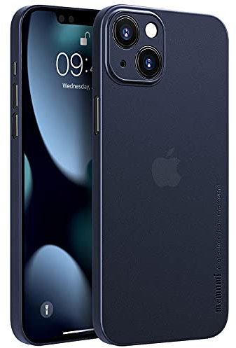 memumi Hülle für iPhone 13 mini, Mehrweg 0.3 mm dick, Slim Fit, Mattes Finish [rutschfest, Kratzfest] Schutzhülle Extra Dünn Hardcase kompatibel mit iPhone 13 mini-Trans-Blue (5.4 inch,2021)