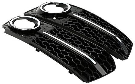 TOOWGM Kühlergrill-Abdeckung für Nebelscheinwerfer, Chrom oder Schwarz, für Audi A4 B8 2008–2011, 8KD 807 681 / 8KD 807 682 (Chrom-Verkleidung)