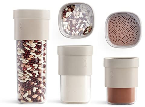 Lékué Vorratsdosen Flip Storage Set, Grau, LM