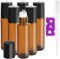 Maggidea 6Pcs,10ml,Essential Oils Roller Bottles Glass Roll on Bottles with Stainless Steel Roller Balls,Perfect for Fragrance/Travel/Lip Gloss,Aromatherapy (Included 1 Bottle Opener and 1 Dropper)