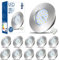 HiBay LED Spot 5W LED Einbaustrahler Flach IP44 Badezimmer Deckenspots Rund Matt Nickel Einbauleuchten 6000K Kaltweiß 500lm 10er Set