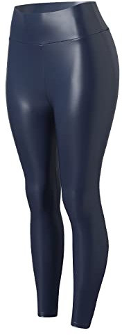 Lederhose Damen Kunstleder Leggings Leder Wetlook Leggins Hose Stretch Skinny Leggings Tights Sexy Lederoptik Strumpfhose Treggins Leder Hose