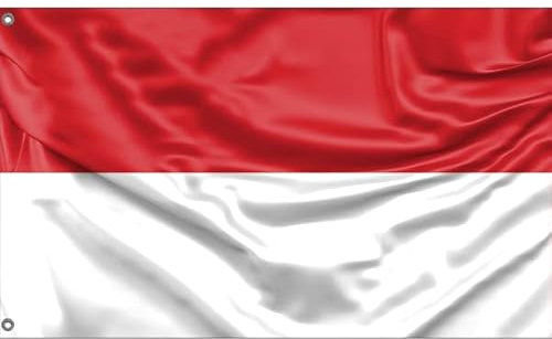 Flagge von Monaco | Einzigartiger Designdruck | Hergestellt in der EU (90 x 150 cm)