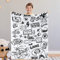 Gaming Kuscheldecke Videospiel Gamepad Geschenke für Junge Kinder Geburtstag Flauschig Flanell Fleecedecke Decke Game Jugendliche Jungen Graffiti Spieler Wohndecke für Sofa, Weiß, 101cm x 127cm