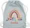 Turnbeutel Rucksack - Boho - Regenbogen Rainbow - Unisize - Pastell Blau - kinder stoffbeutel kindergarten beutel für kita personalisierte stoff kindergartenrucksack turnsackerl schule