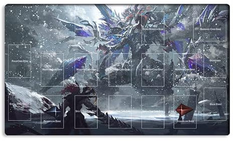 Neue Mlikemat Playmat Mirrorjade Der Eisklingendrache TCG CCG OCG Sammelkartenspielmatte mit Zonen + Gratis Tasche (ZD039-893-A)
