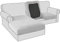 Sofa Sitzkissenbezug, Samt Stretch Bezug für Sofa Sitzkissen, Elastische Couchüberzüge, Sofasitzbezug Schonbezug Ersatz für einzelne Kissen (Chaise-Sitz,Hellgrau)
