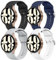 Mugust 4Pack Correas para Samsung Galaxy Watch 6/5/4 40mm 44mm/Watch 5 Pro 45mm/Watch 6 Classic 43mm 47mm/Watch 4 Classic 42mm 46mm Silicona Pulseras Mujer Hombre(Negro/Azul marino/Gris/Blanco)