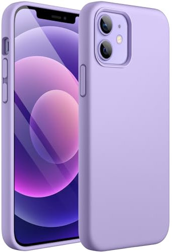 JETech Silikon Hülle für iPhone 12 Mini 5,4 Zoll, Seidig-Weich Berühren Sie Ganzkörper-Handyhülle, Stoßfeste Abdeckung mit Mikrofaserfutter (Violett)