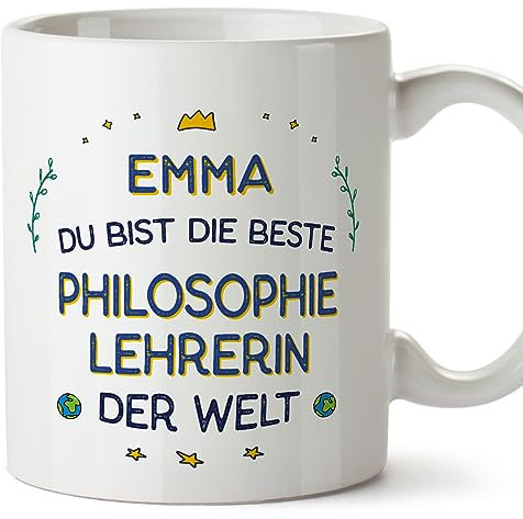 Mugffins Tassen Personalisierten für PHILOSOPHIELEHRERIN Frau - Auf Deutsch - Beste der Welt - 11 oz / 330 ml - Individuell Anpassbar Geschenk Mitarbeiter