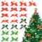 Minicoco Christmas Bows with Bells Christmas Decorations Christmas Wreaths Bows Christmas Decorations Xmas Tree Decorations Red Christmas Ribbon Bows Gift Wrapping Bows (20 Pieces)