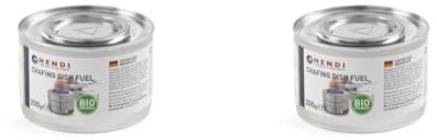 HENDI Brennpaste, ruß- und geruchlos, Brenndauer ±3 Stunden, 12 Stück, Brenngel, Fire Paste, für Wärmebehälter, zum Warmhalten von Speisen, für Chafing Dish, 200gr (Packung mit 2)