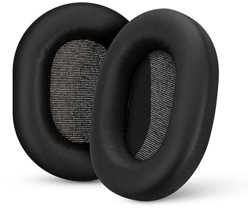 Brainwavz Ersatz-Ohrpolster für Sony WH-1000XM5 Kopfhörer, weiches veganes Leder für zusätzlichen Komfort, einfache und schnelle Installation, Schwarz