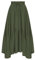 Damen Viktorianischer Rock A-Linie Elastische Taille mit Kordelzug Festlicher Swing Rock Olivgrün M