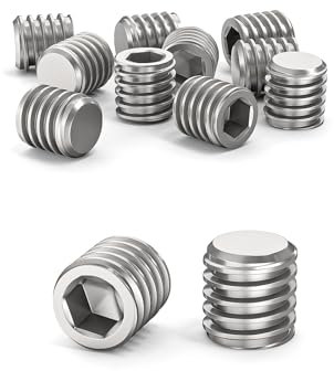 ORTAVA Lot de 10 vis sans tête M8 x 8 mm DIN 913 / ISO 4026 avec six pans creux (ISK) et embout conique, vis sans tête en acier inoxydable (argenté)