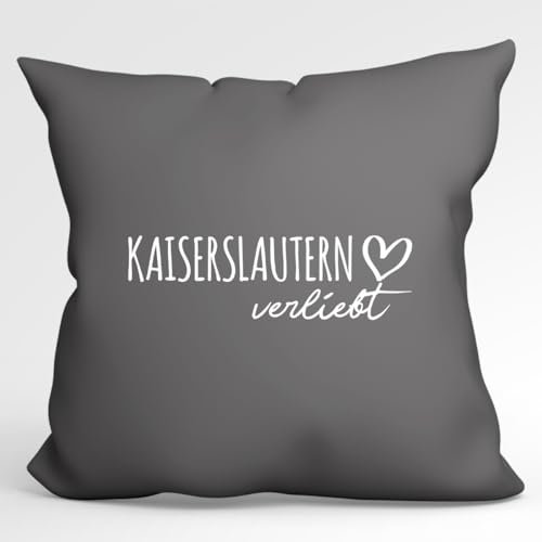 Huuraa Zierkissenbezug Kaiserslautern verliebt Geschenk 40x40cm Steel Grey Baumwolle Kaiserslautern Dekoration