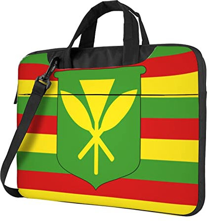 AABSTBFM San Francisco bedruckte Laptoptasche – Laptop-Hülle – moderne Laptop-Umhängetasche Computertasche für Business, Reisen, Schule, Büro, Hawaiianische Flagge, 15.6 inch