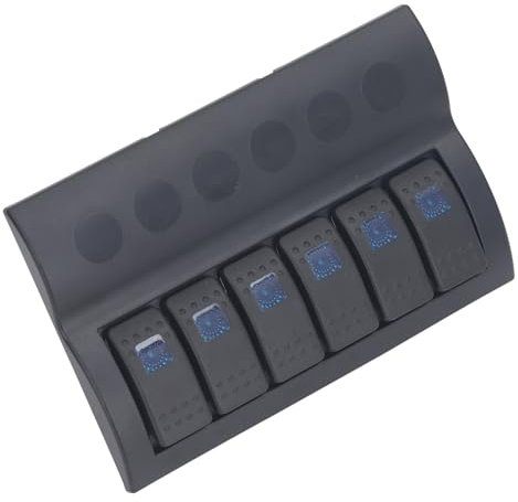 Pannello di Interruttore Elettrico, Switch Control Pannello, 6 Banda LED DC 12V 24V Pannello di Interruttore Impermeabile per Automobili, Auto, Marine, Barca, Yacht, Camper