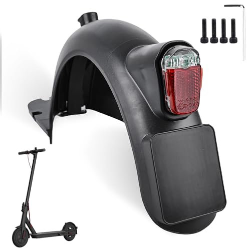 Scooter Heck kotflügel Ersatz Kit: TOATELU Schutzblech Hinten und LED Rücklicht für Segway Ninebot Max G30 G30D Fender Taillight, Scooter Heck Kotflügel mit Hook, Rücklicht (Schwarz)