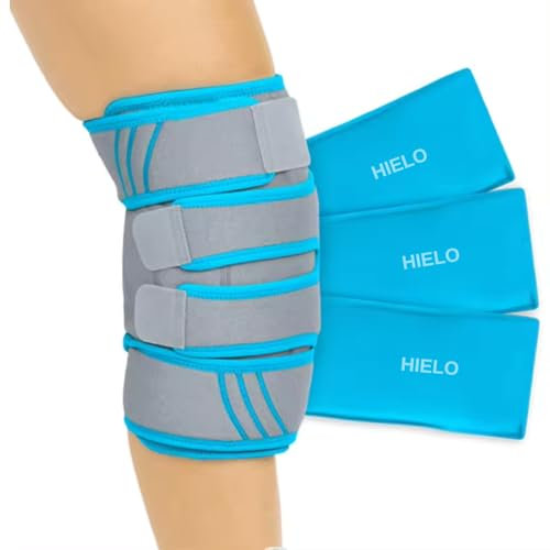 MEDIMINA Bolsa de Hielo para Lesiones Rodilla - Pack 3 bolsas de hielo para Alivio y Dolor de Rodilla - Rodillera de compresión para Artrosis de Rodilla - Gel Frío para Lesiones